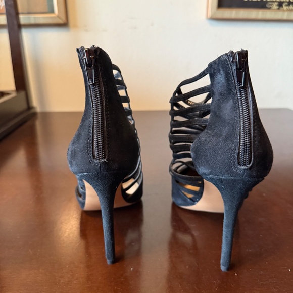 Steve Madden “Prowler” Black Suede Leather Cage High Heels - Size 9M - Picture 5 of 10